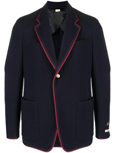 Gucci Blazer With Contrasting Edges In Blue