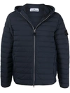 Stone Island Navy Down Loom Woven Chambers Jacket In Blue