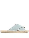 Castaã±er Palmera Flat Canvas Espadrille Sandals In Blue