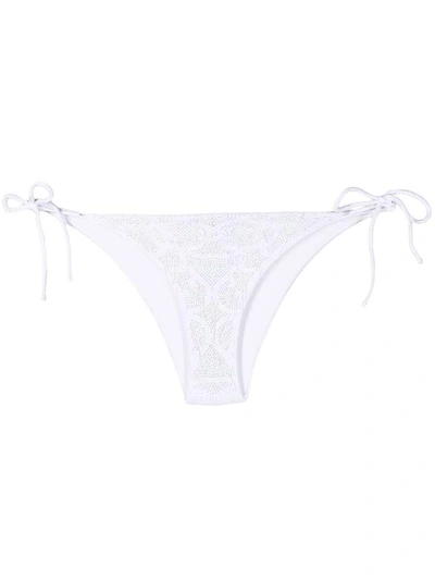 Ermanno Scervino Crystal-embellished Bikini Bottom In White