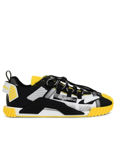 Dolce & Gabbana Black And Yellow Sneakers