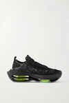 Nike Zoom Double Stack Nubuck-trimmed Mesh And Leather Sneakers In Black