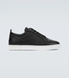 Christian Louboutin Rantulow Leather-trimmed Mesh Sneakers In Black