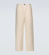 Jil Sander Wide-leg Cotton Pants In Beige