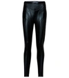 Mugler Black Embossed Iridescent Leggings In Black