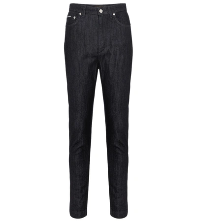 Dolce & Gabbana Black Denim Jeans With Ripped Details In Blue