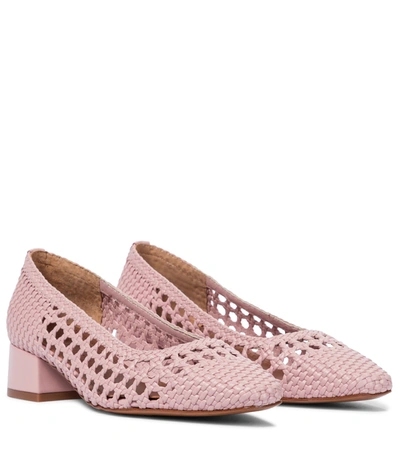 Souliers Martinez Amapola Leather Pumps In Pink