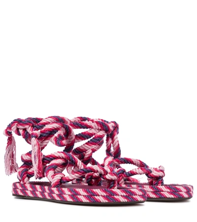 Isabel Marant 20mm Erol Cotton Rope Sandals In Pink