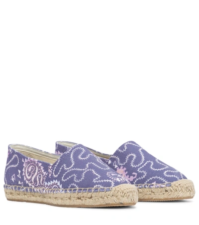 Isabel Marant Canae Floral Canvas Espadrilles In Blue