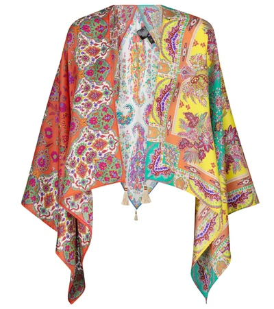 Etro Printed Silk Shawl In Multicoloured