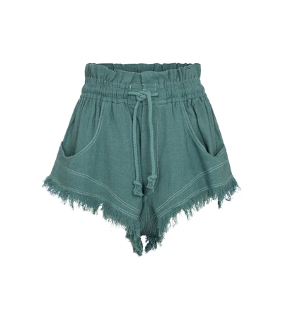 Isabel Marant Étoile Talapiz High-rise Silk Shorts In Green