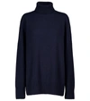 The Row Stepny Wool And Cashmere-blend Turtleneck Sweater In Blue
