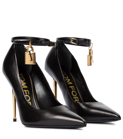 Tom Ford Padlock Leather Pumps In Black