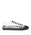 BURBERRY TWO-TONE GABARDINE LOGO trainers,14004746