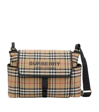 Burberry Kids' Vintage Check Baby Changing Bag In Archive Beige