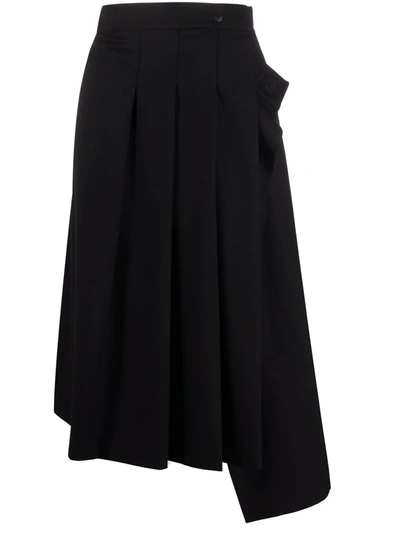 Y-3 不对称中长半身裙 In Black