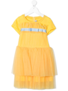 Simonetta Ruffled Short-sleeved T-shirt Dress In Yellow