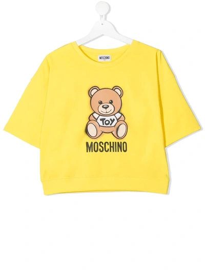 Moschino Teen Logo Bear T-shirt In Yellow