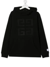 GIVENCHY TEEN DOUBLE G-EMBROIDERED RIB-TRIMMED HOODIE