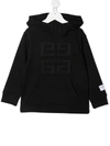 GIVENCHY DOUBLE G-EMBROIDERED RIB-TRIMMED HOODIE