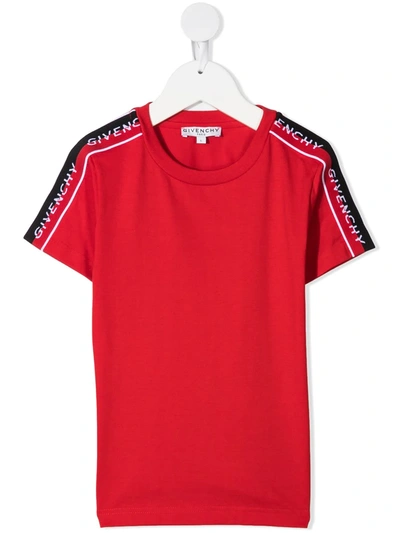 Givenchy Kids' Logo织带t恤 In Rosso