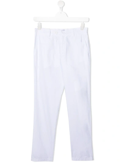 Fay Teen Slim-cut Chinos In White