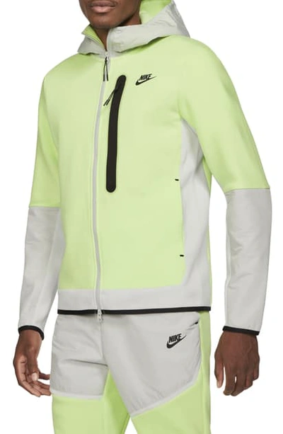 Nike Sportswear Tech Fleece Zip Hoodie In Light Liquid Lime/black