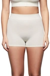 Skims Ribbed Stretch-woven Shorts In Bone