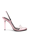 Alexander Wang Nova Crystal Pcv Slingback Sandals In Prism Pink