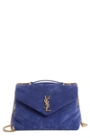 SAINT LAURENT MEDIUM LOU MATELASSÉ SUEDE SHOULDER BAG,5749461U867