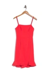 French Connection Whisper Sweetheart Dress In Fire Coral