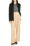 Vince Cropped Stretch-gabardine Wide-leg Pants In Sand Dollar