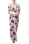 KIMI AND KAI LYDIA OFF THE SHOULDER MATERNITY/NURSING MAXI DRESS,972-103348