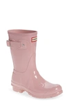 Hunter Original Back Adjustable Matte Short Boots In Foxglove