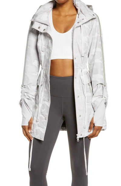 Blanc Noir Camo-print Hooded Anorak Jacket In New Grey Camo