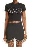 Area Crystal-embellished Short-sleeved T-shirt In Black