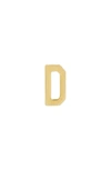 Stone And Strand Initial Single Stud Earring In Yellow Gold/ D