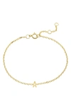 Stone And Strand Initial 10k Gold Bracelet In Yellow Gold/ A
