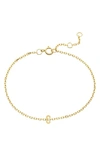 Stone And Strand Initial 10k Gold Bracelet In Yellow Gold/ C