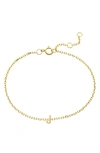 Stone And Strand Initial 10k Gold Bracelet In Yellow Gold/ J