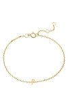 Stone And Strand Initial 10k Gold Bracelet In Yellow Gold/ P