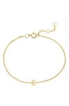 Stone And Strand Initial 10k Gold Bracelet In Yellow Gold/ G