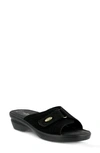 Flexus By Spring Step Kea Slide Sandal In Black Suede