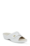 Flexus By Spring Step Kea Slide Sandal In White Suede
