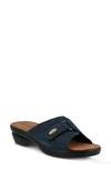 Flexus By Spring Step Kea Slide Sandal In Navy Suede