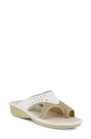 Flexus By Spring Step Pascalle Slide Sandal In White Fabric