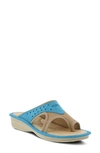 Flexus By Spring Step Pascalle Slide Sandal In Turquoise Fabric