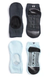 Arebesk Phish Net Assorted 2-pack No-slip Socks In Charcoal / Light Blue