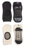 Arebesk Phish Net Assorted 2-pack Ankle Socks In Black / Nude