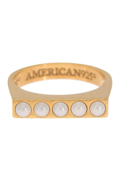 Alex And Ani 14k Gold Plated Swarovski Pearl Ring In White